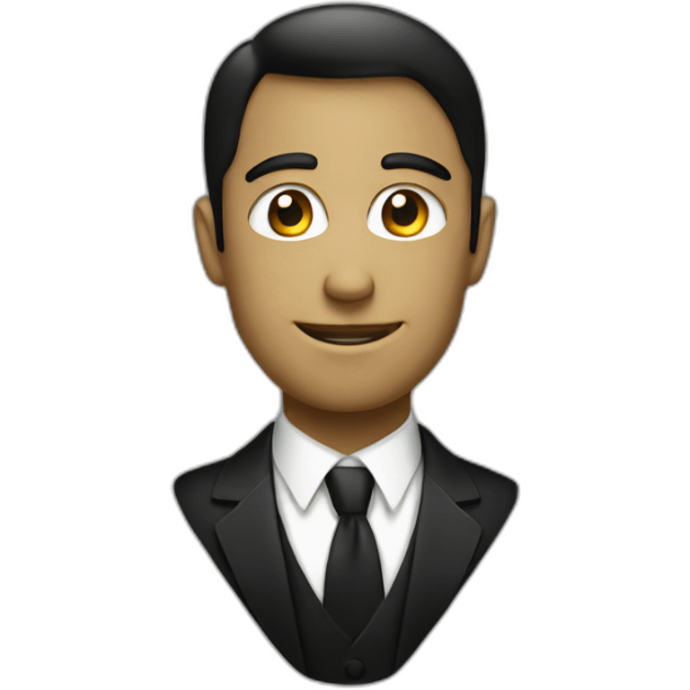 app logo with white tie and black suit basic emoji