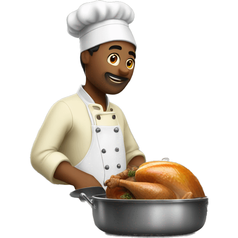 Chef cooking turkey in a kitchen  emoji