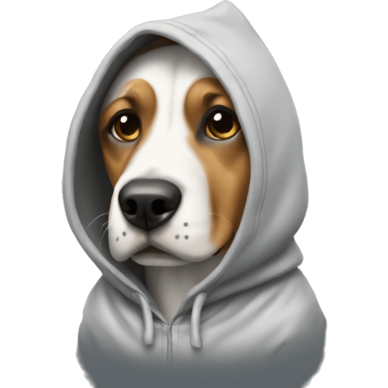 Dog wearing a hoodie emoji