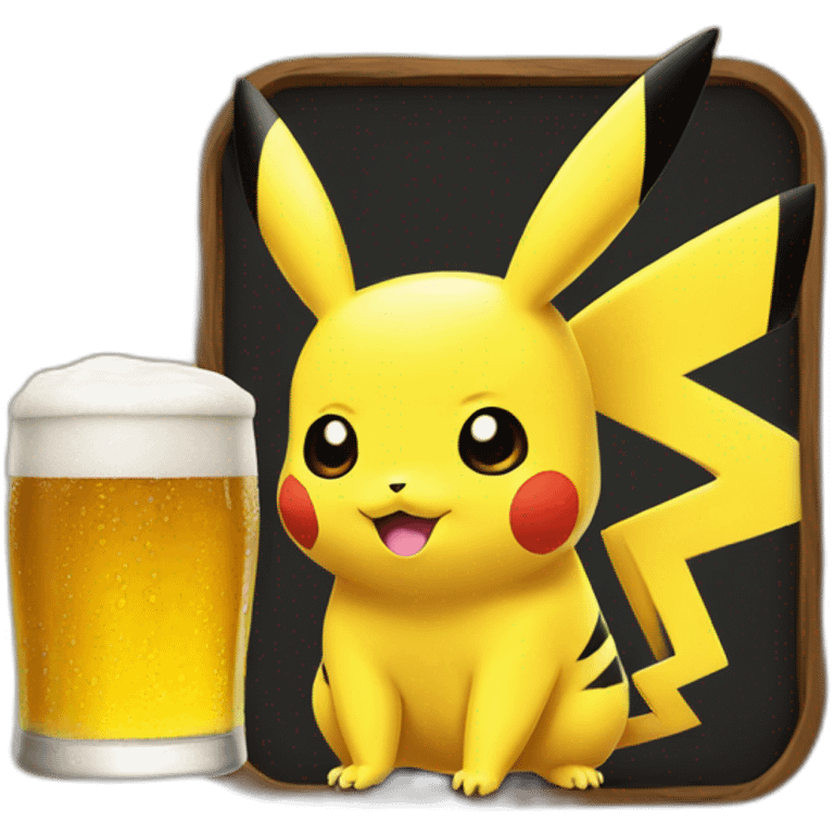 Pikachu beer emoji