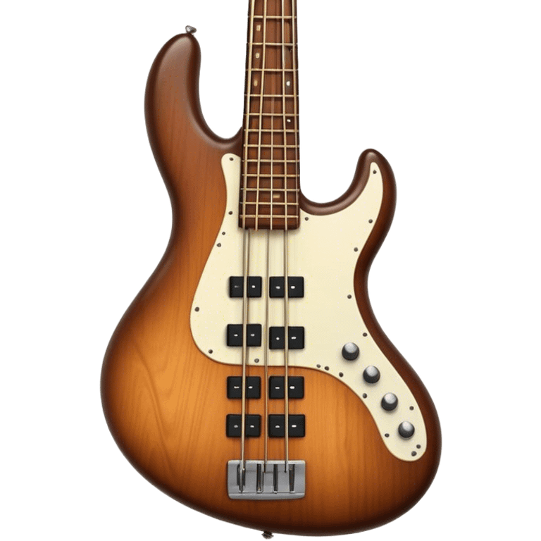 Cinematic Realistic Bass, deep polished wood with rich grain, thick taut strings stretching across its curved body, subtle warm lighting emphasizing its form, glowing with depth and powerful musical resonance. emoji