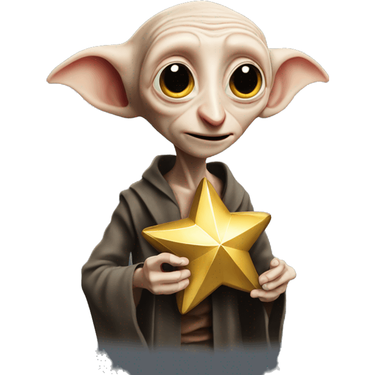 Dobby holds a golden star in his hand emoji