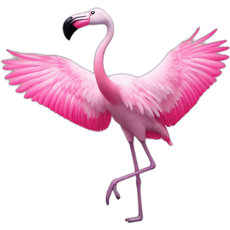 Flamingo flying with makeup emoji