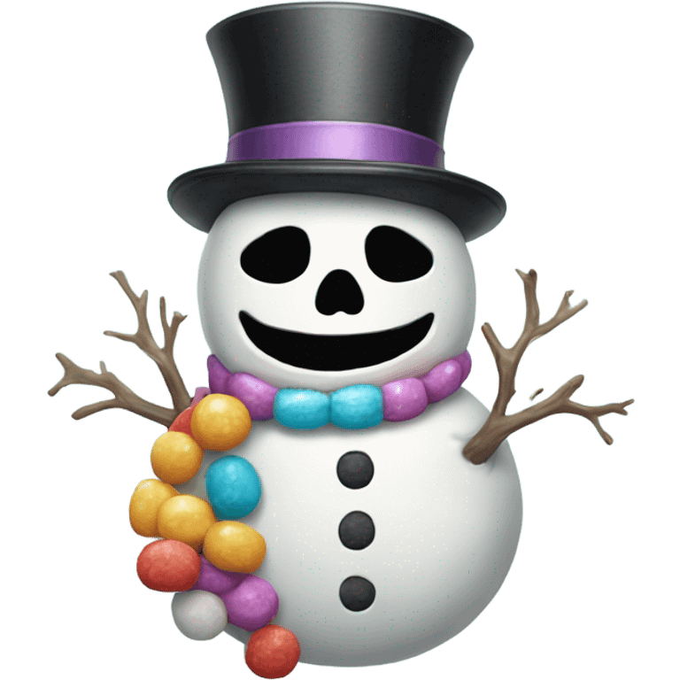 Candy skull snowman emoji