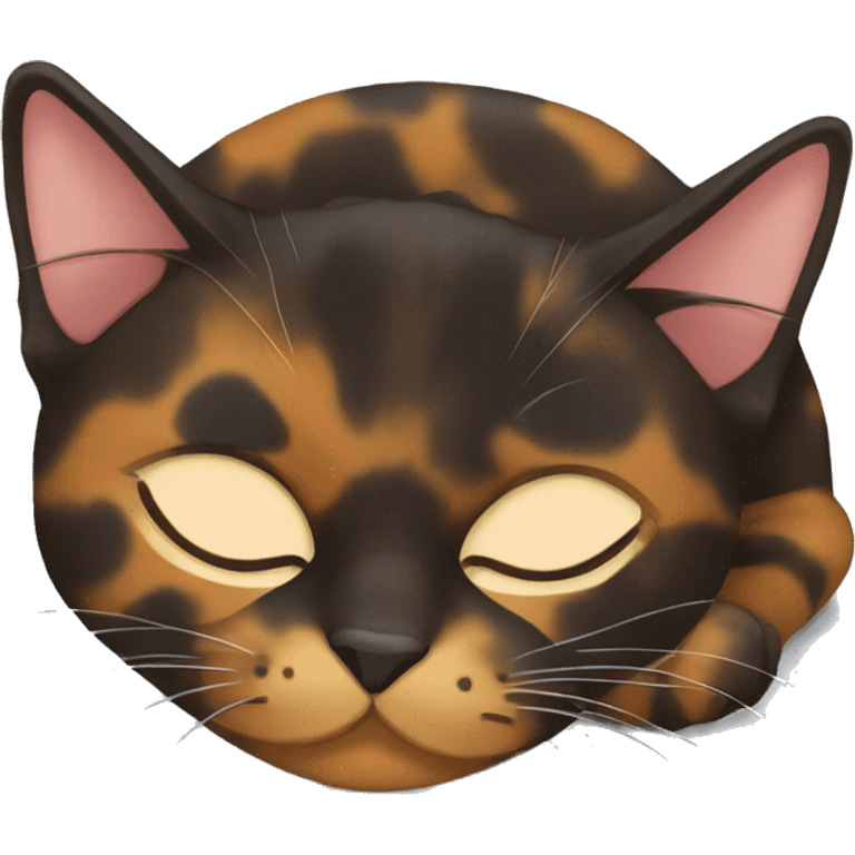 tortoiseshell cat sleeping emoji