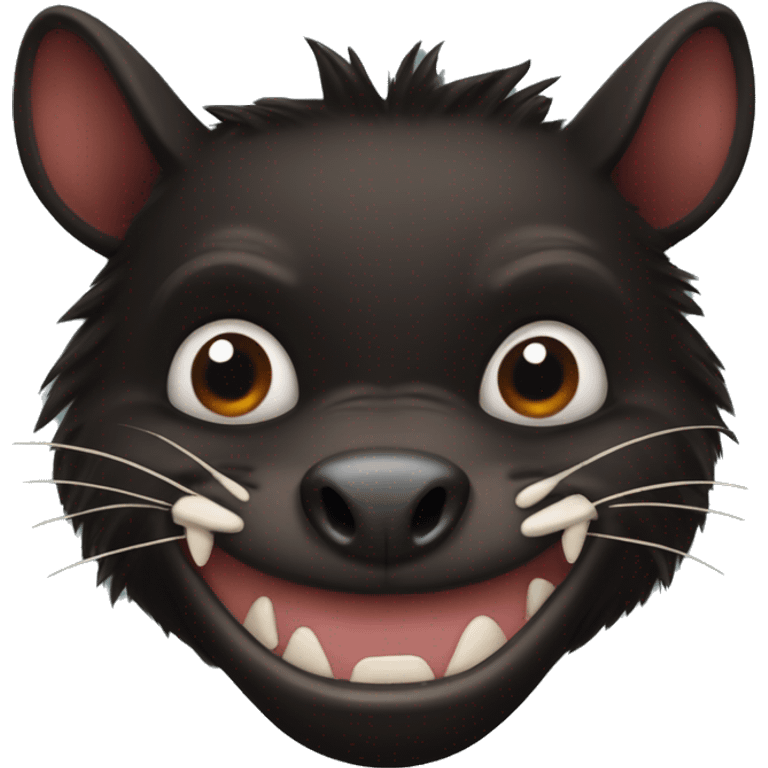 Tasmanian devil with half burnt face emoji