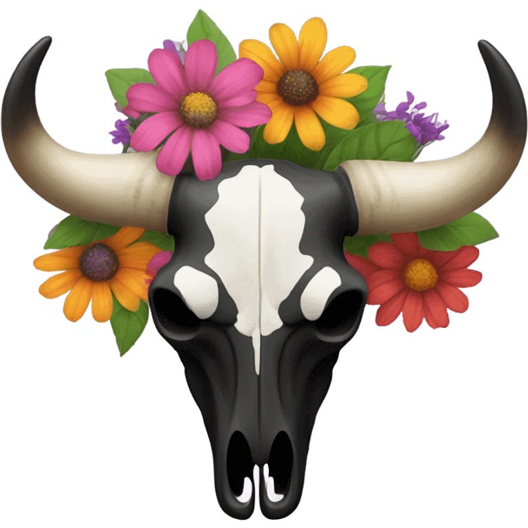 BlackBull skull with flowers  emoji