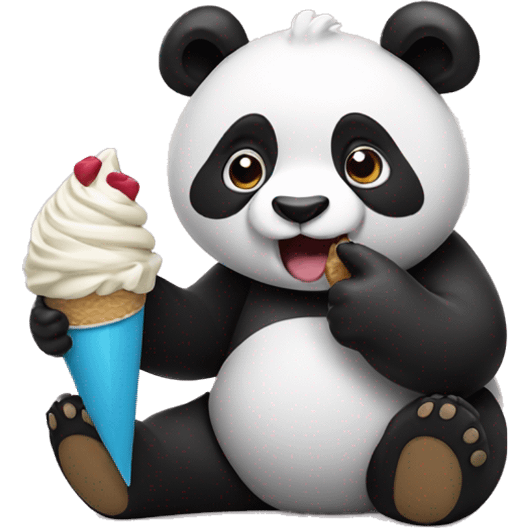 Panda eating ice cream emoji