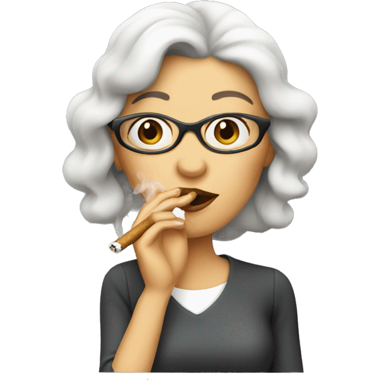 Lady smoking and drinking emoji