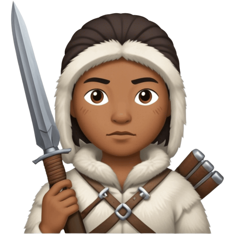 Inuit with a weapon emoji