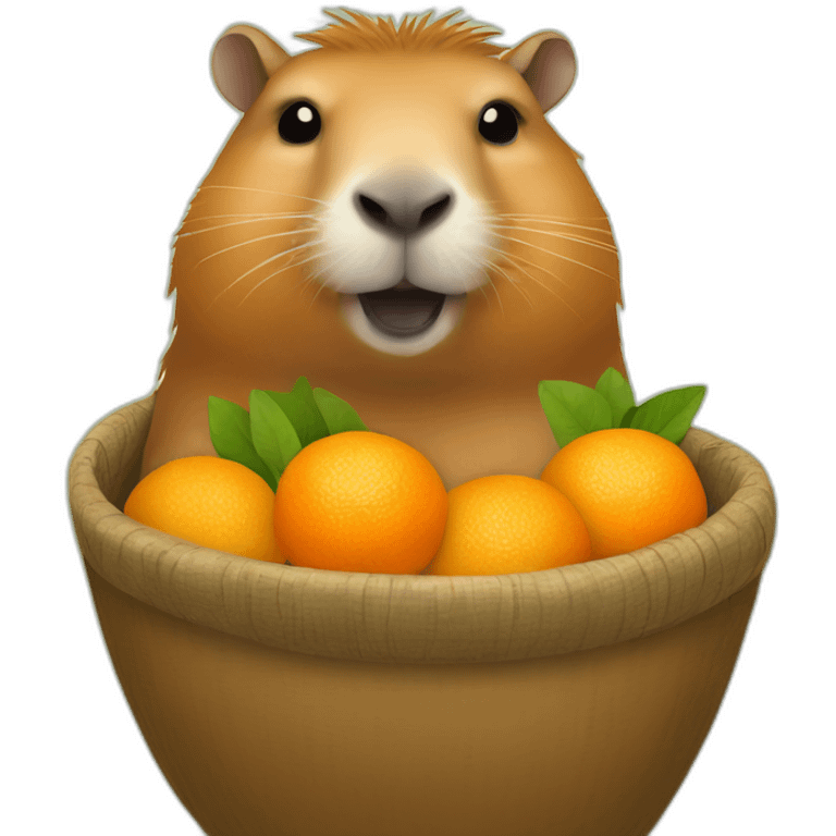 capybara with oranges emoji