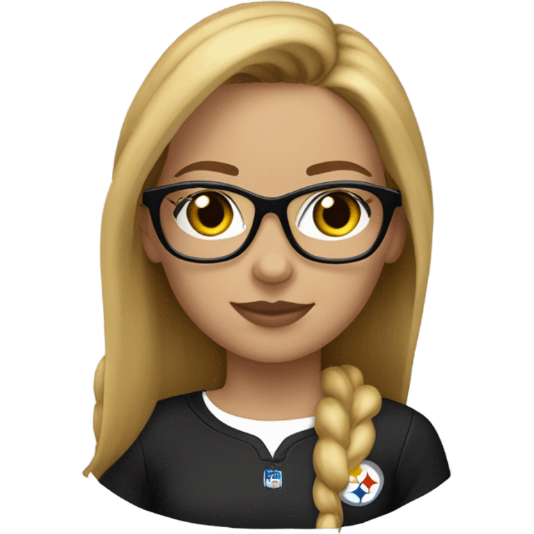 steelers girl medium blonde brown hair freckles and light colored glasses emoji