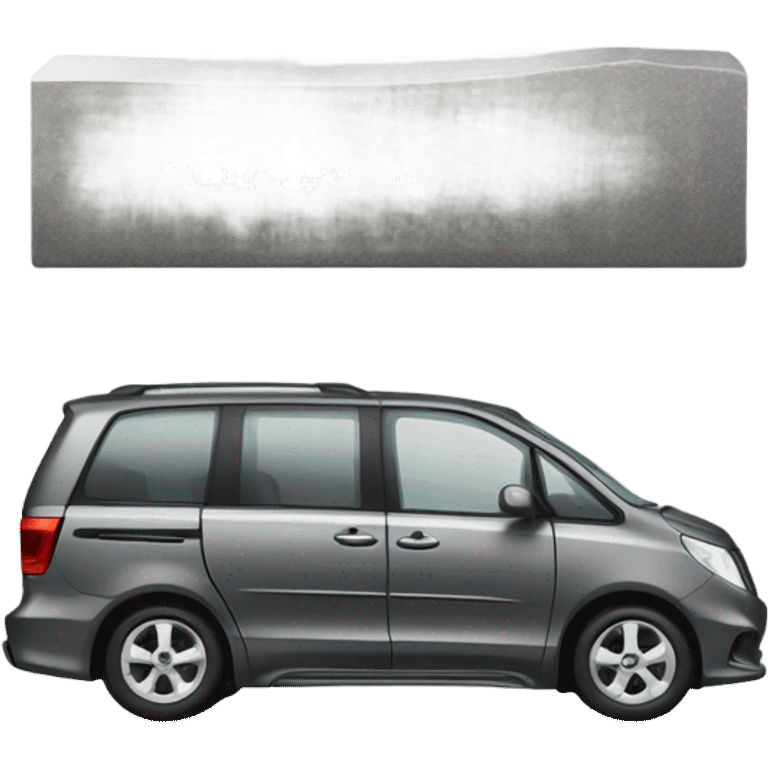 A gravestone with a modern minivan engraved on it emoji