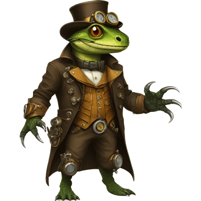 Steampunk reptile full body emoji