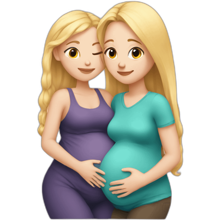 Girl with veownhugs a pregnant Girl with blond Hair emoji