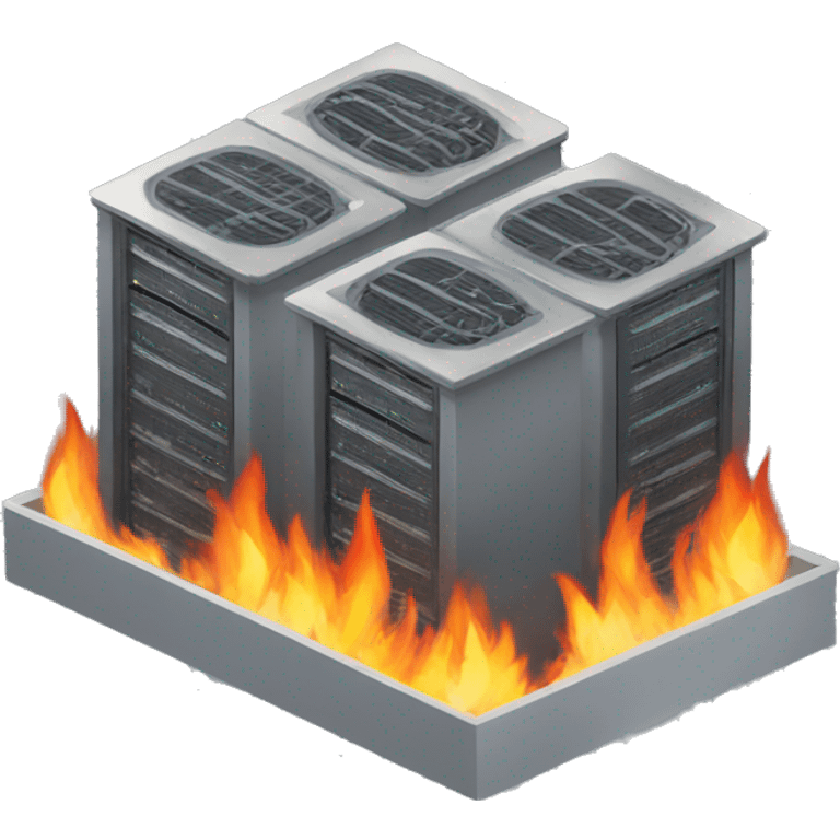 Data center en fuego emoji