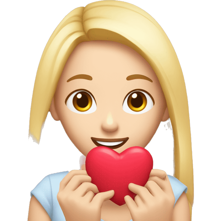 Dos chicas adultas una rubia y otra castaña haciendo un corazón con las manos  emoji