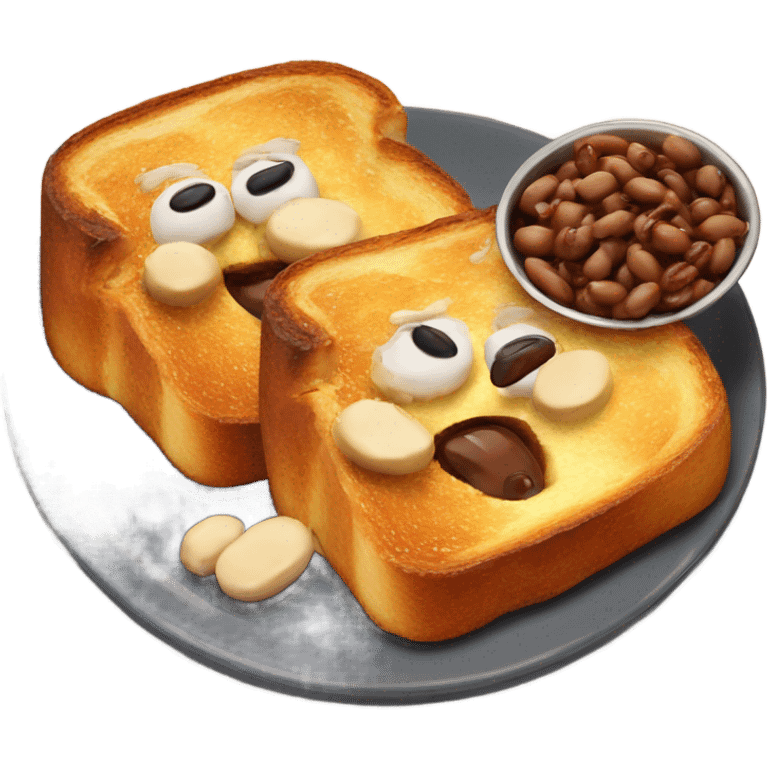 French toast with beans on the side emoji