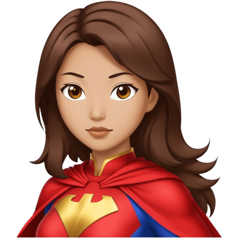 Asian superhero wife with brown hair emoji