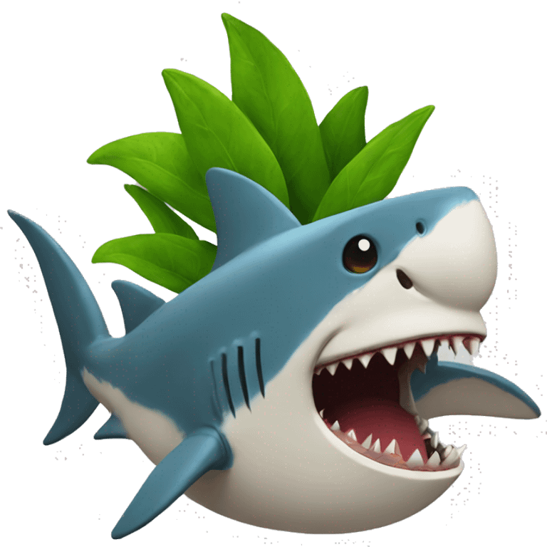 Angry shark plant emoji