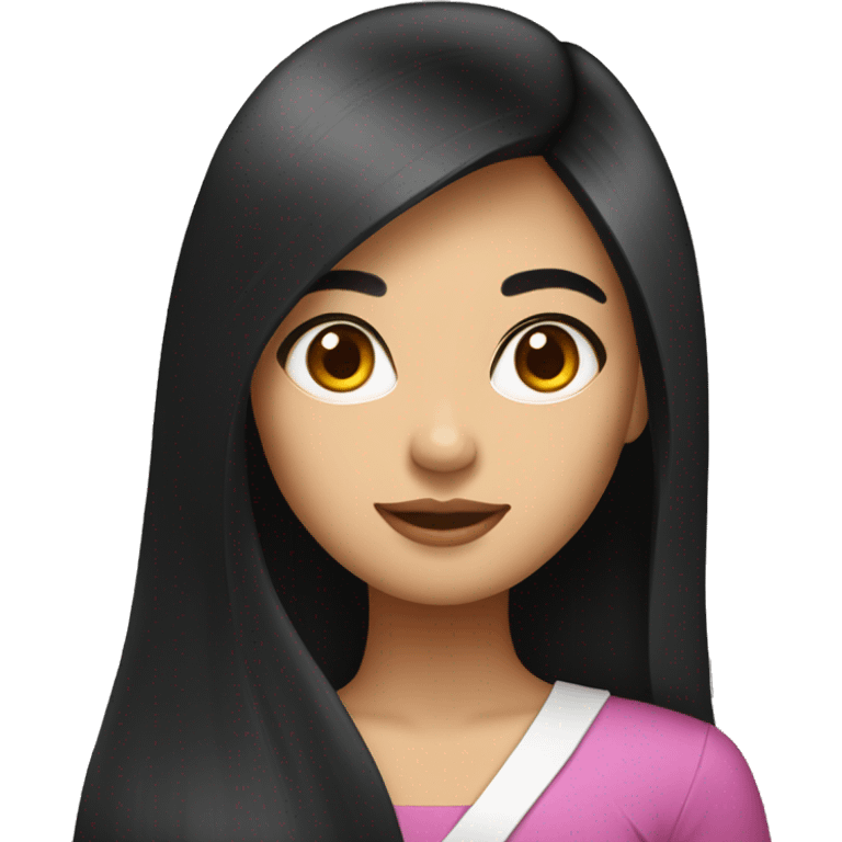 Miss Southeast Asian with long straight black hair emoji