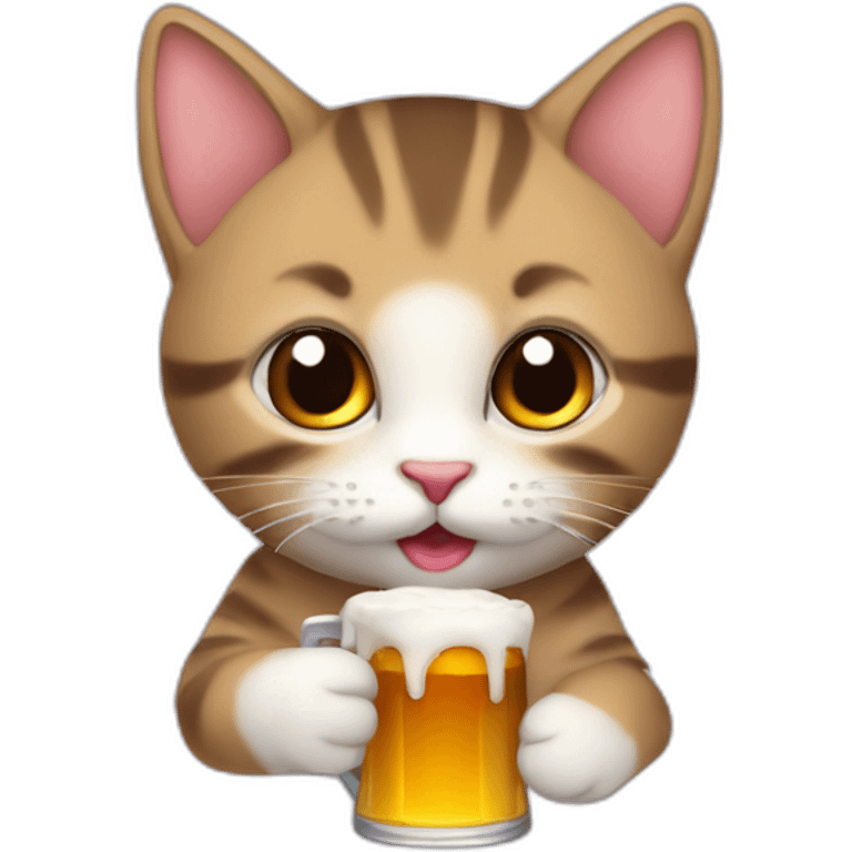 Chaton qui bois une bière emoji