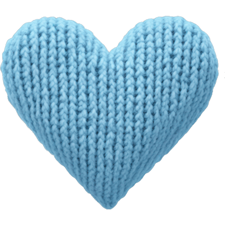 Knitted light blue heart emoji