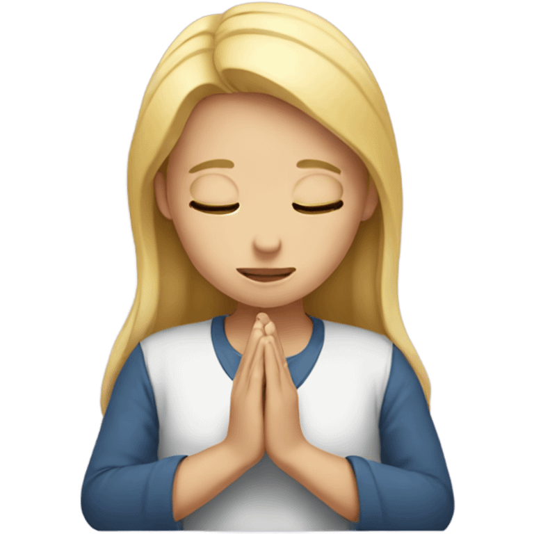 A blonde girl praying  emoji