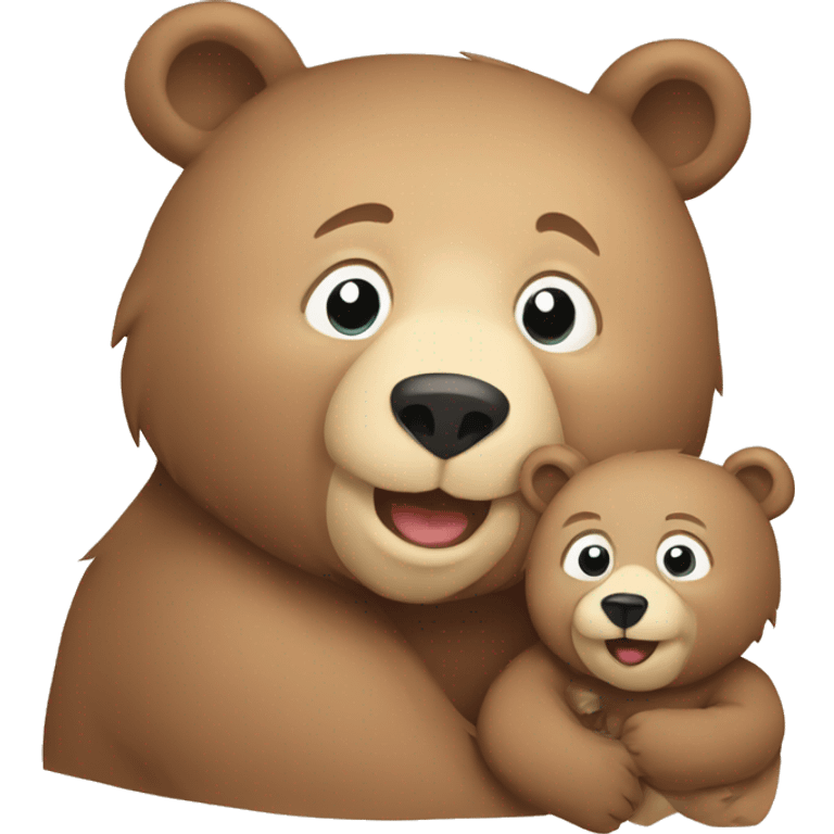 Momma bear and baby bear emoji