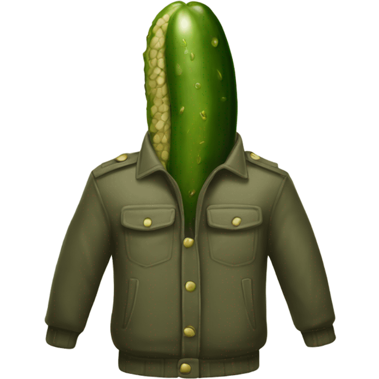 Pickle with a jacket on emoji