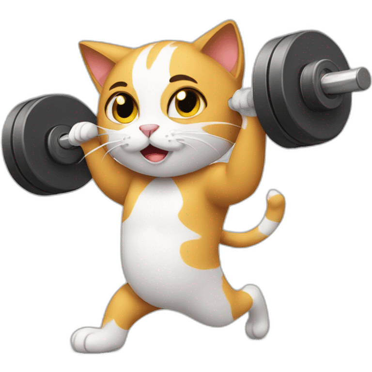 Cat working out emoji