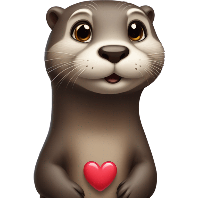 An otter with heart eyes emoji