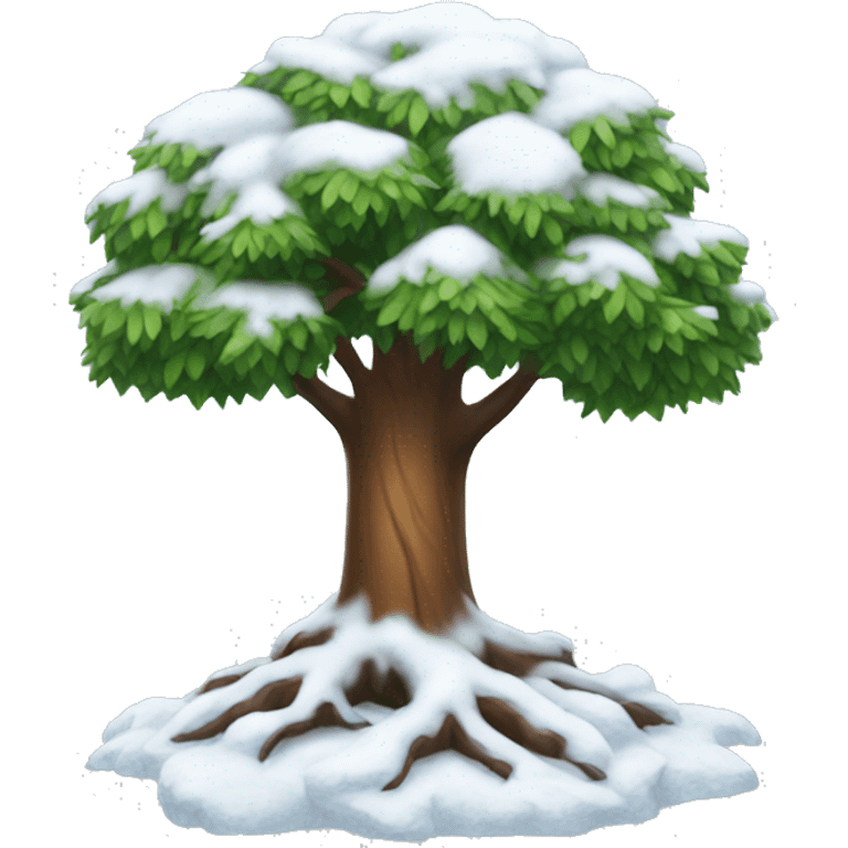 Tree with snow on it emoji