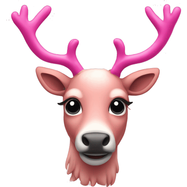 pink reindeer  emoji