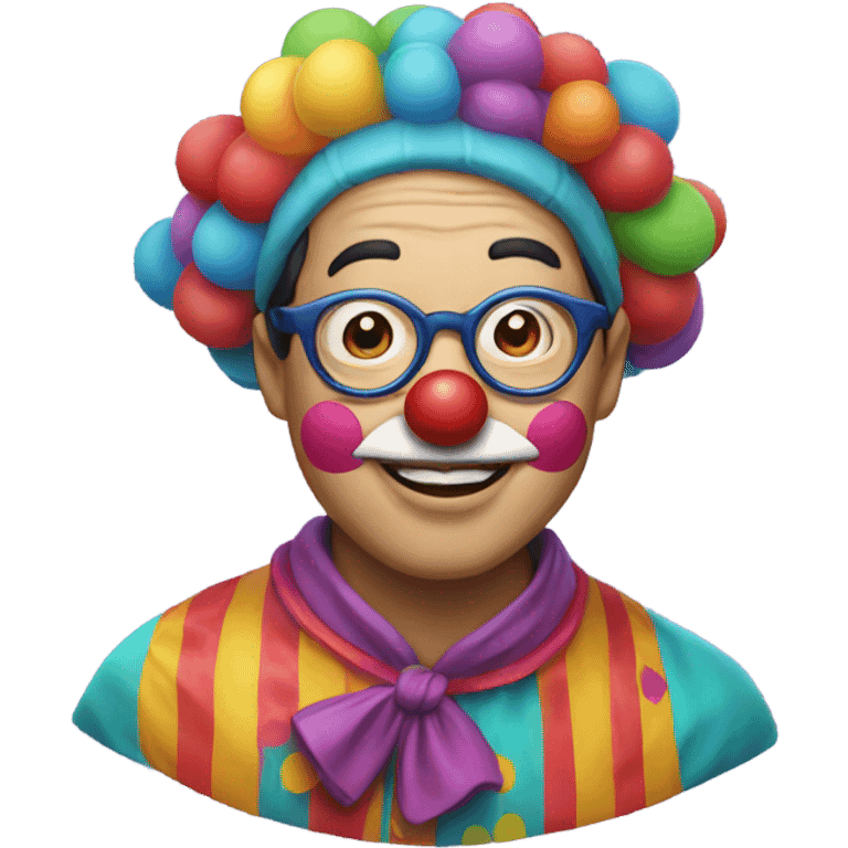 Asian clown with glasses emoji