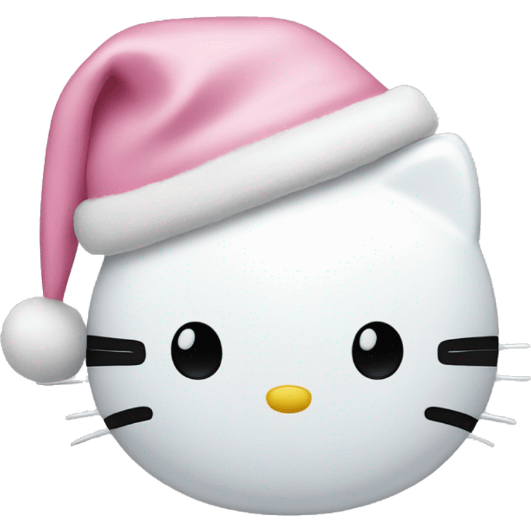 hello kitty wearing a pastel pink christmas hat  emoji