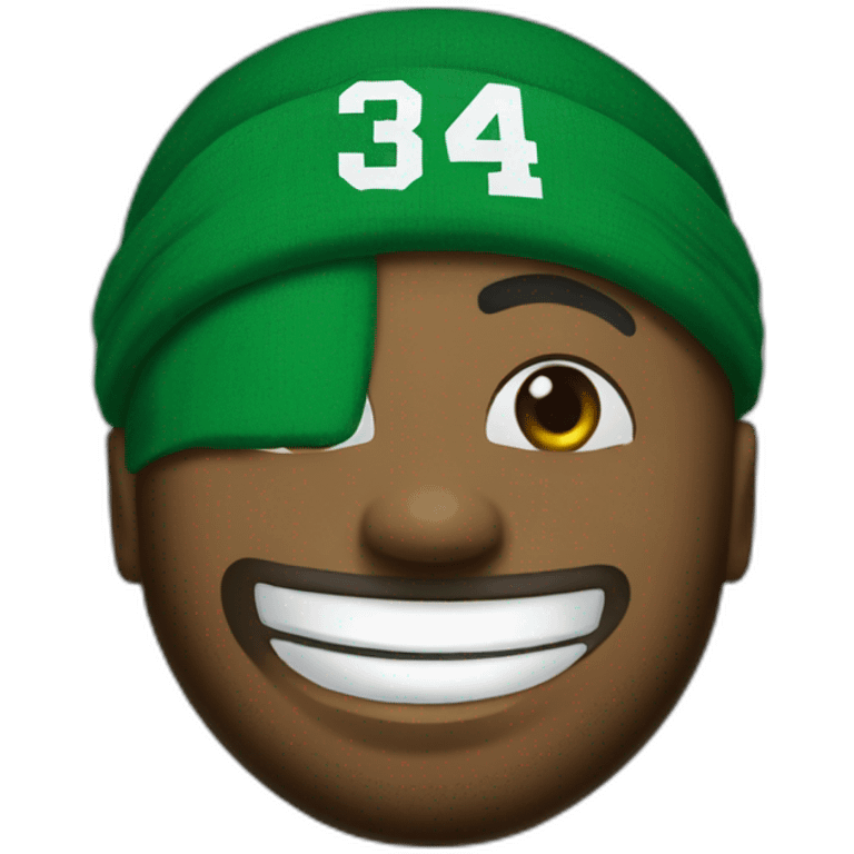 Paul Pierce with green headband and "CELTICS" and "34" written on jersey emoji