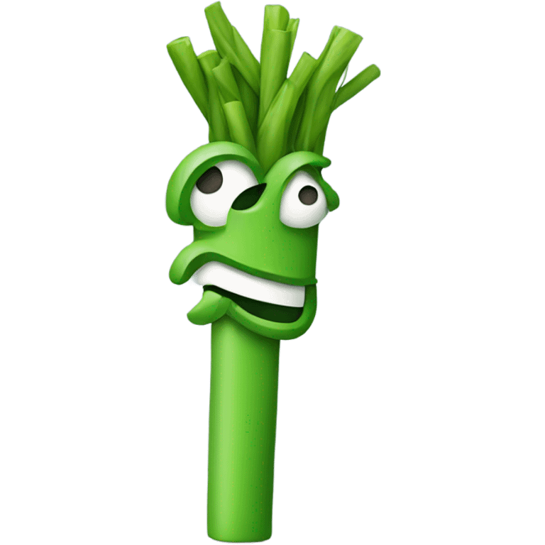 emoji with a green stick in mouth emoji