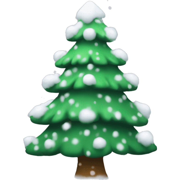 Christmas tree with snow emoji