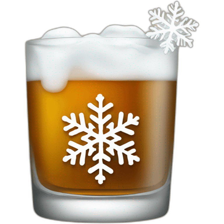 Whiskey glass with snowflake emoji