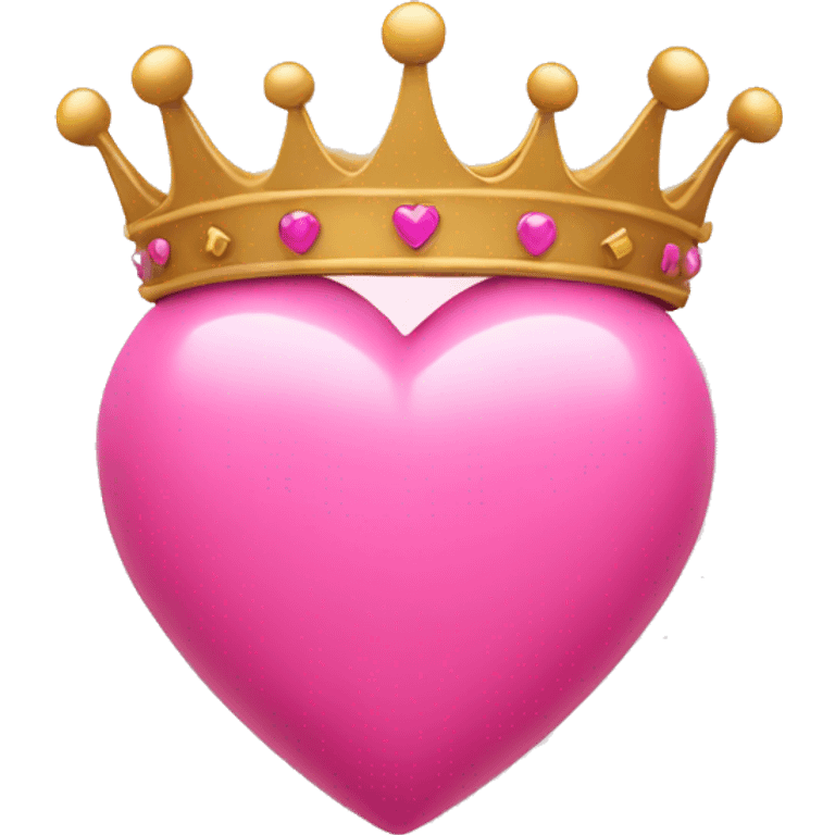 Pink heart with crown emoji