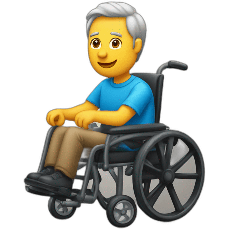 un hombre llevado en silla de ruedas emoji