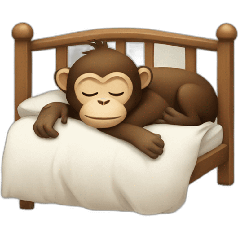 Monkey sleeping in bed emoji