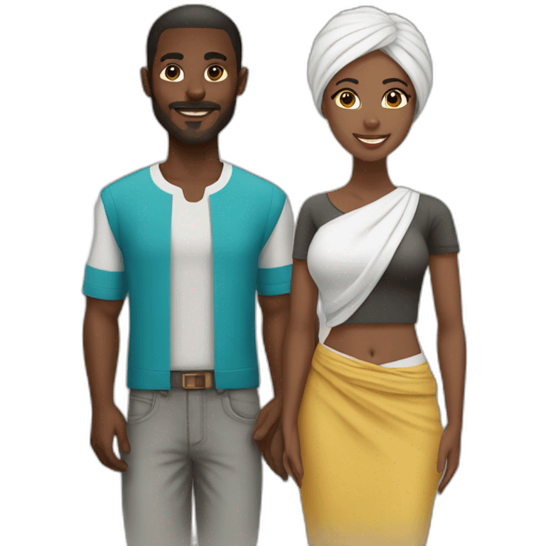 African guy and lebanon couple emoji