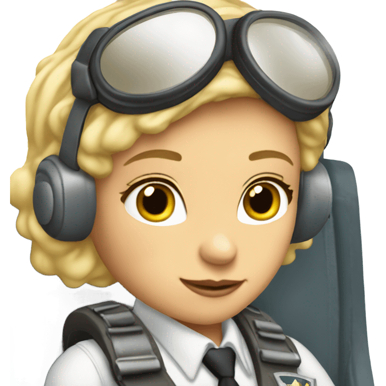 Blonde female pilot in a Cessna emoji