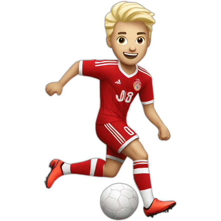 ajax player kicking blonde emoji