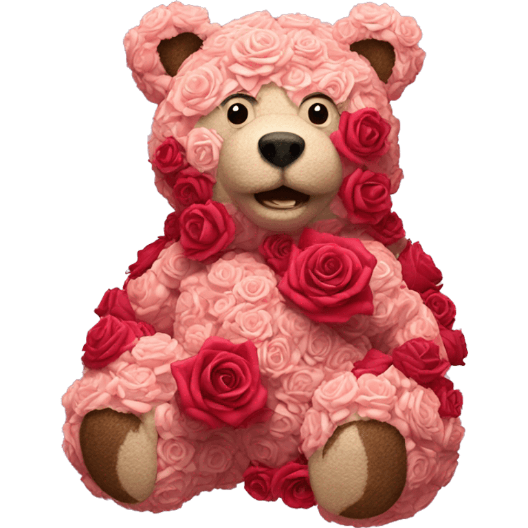 Bear made out of roses emoji