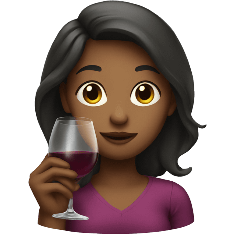 Girl drinking wine emoji