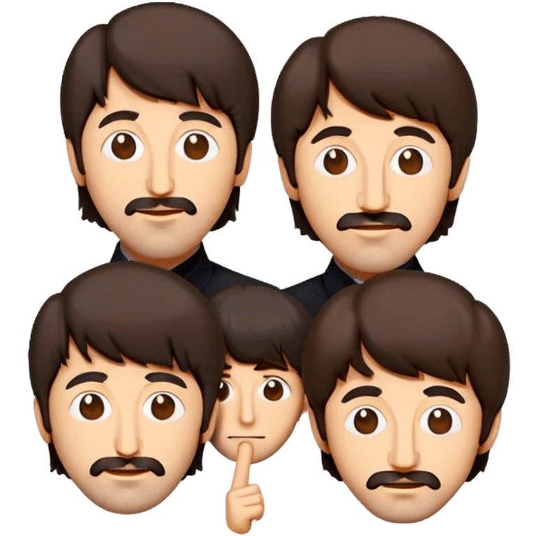 Cinematic Realistic The Beatles Pop Culture Emoji, showcasing an iconic, vibrant portrayal of the legendary band rendered with rich textures and nostalgic lighting that exude musical legacy. emoji