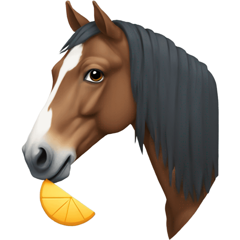 Horse eating a hexagon emoji